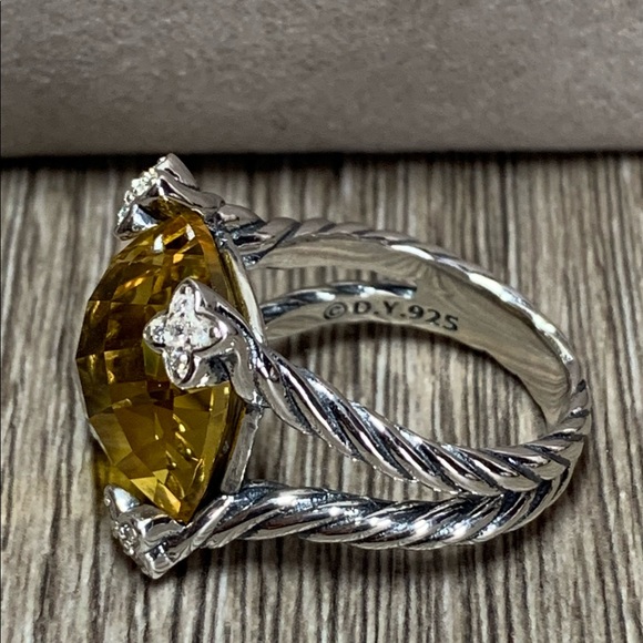 COPY - David Yurman Cushion Lemon Citrine & Diamond Ring - Picture 3 of 5